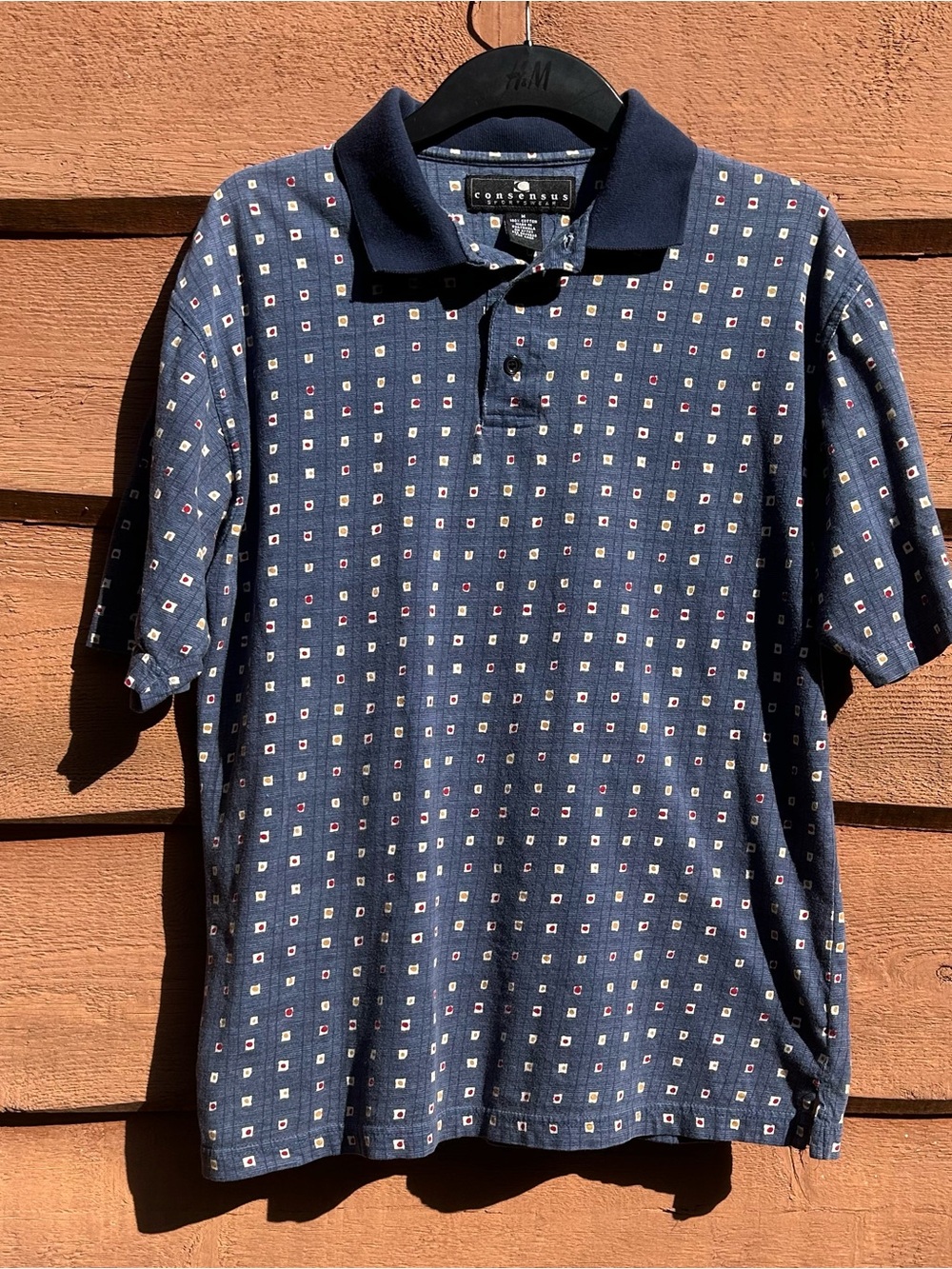 Vintage Consensus Sportswear Geometric Polo Shirt